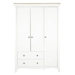 CuddleCo Clara Luxe Triple Wardrobe, White/Ash