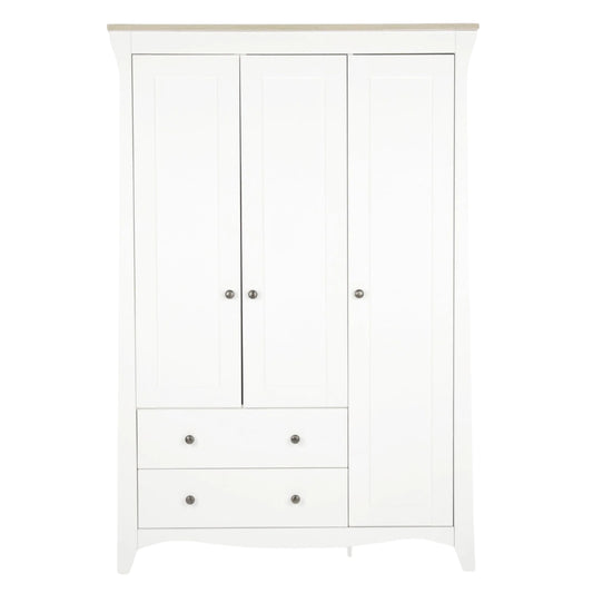 CuddleCo Clara Luxe Triple Wardrobe, White/Ash