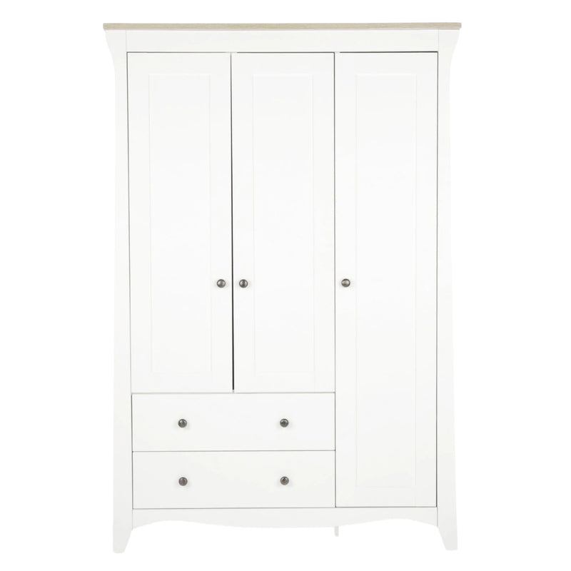 CuddleCo Clara Luxe Triple Wardrobe, White/Ash