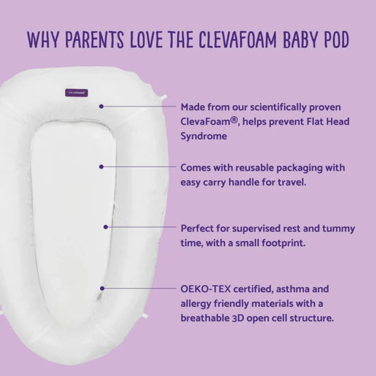 ClevaMama ClevaFoam Baby Pod, White