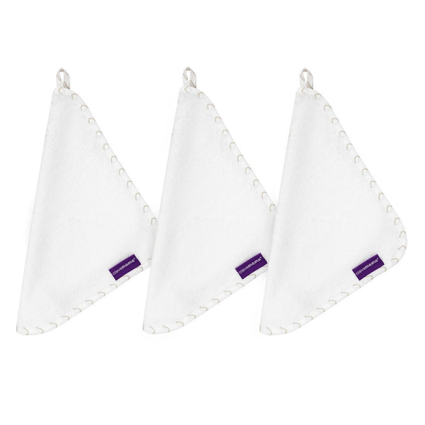 ClevaMama Bamboo Washcloths, White/Grey