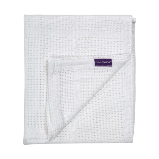 ClevaMama Cellular Cot Blanket,White