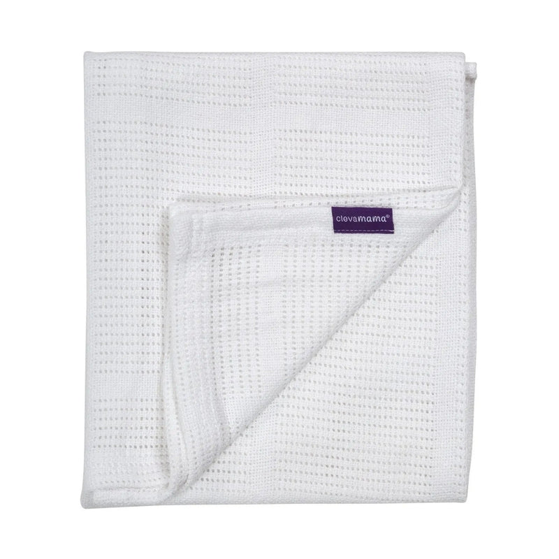 ClevaMama Cellular Cot Blanket,White