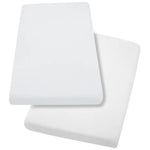 ClevaMama 2pk Jersey Cotton Fitted Sheets for Cot, White