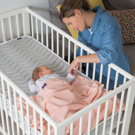 ClevaMama Waffle Weave Cotton Baby Blanket, Coral