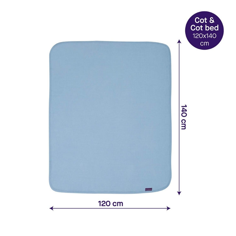 ClevaMama Waffle Weave Cotton Baby Blanket, Blue