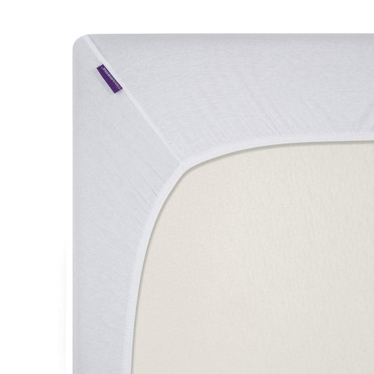 ClevaMama 2pk Jersey Cotton Fitted Sheets for Cot, White