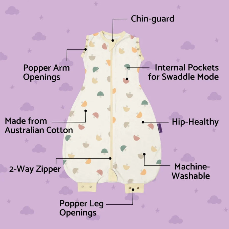 ClevaMama ClevaSleep Dreamsuit, Mushroom 1 Tog