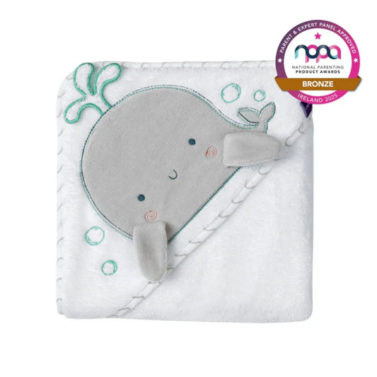 ClevaMama Bamboo XL Apron Bath Towel, White/Grey