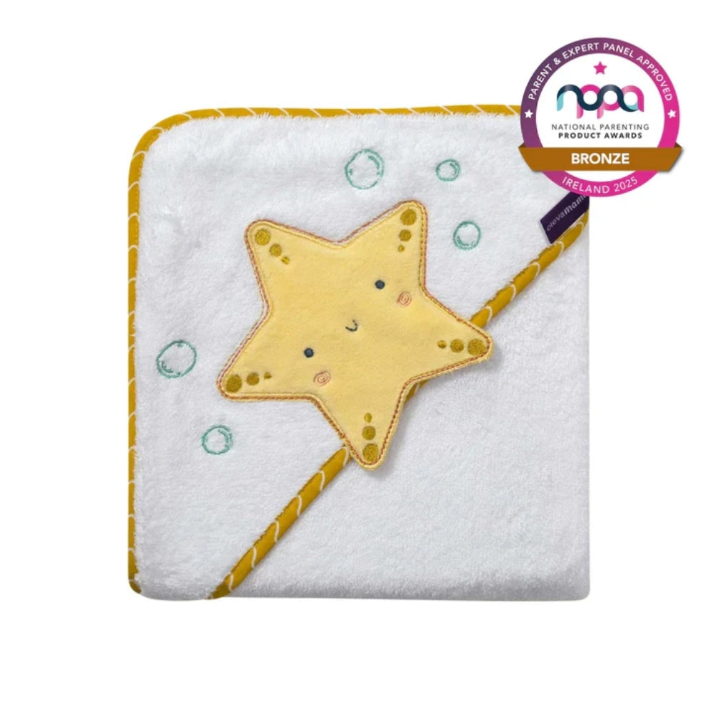 ClevaMama Bamboo XL Apron Bath Towel, White/Honey