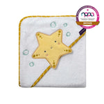 ClevaMama Bamboo XL Apron Bath Towel, White/Honey