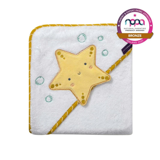 ClevaMama Bamboo XL Apron Bath Towel, White/Honey