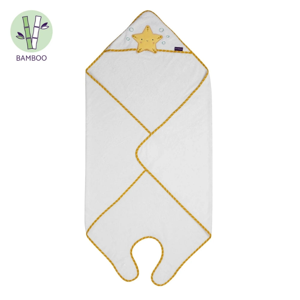 ClevaMama Bamboo XL Apron Bath Towel, White/Honey