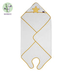 ClevaMama Bamboo XL Apron Bath Towel, White/Honey