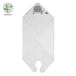 ClevaMama Bamboo XL Apron Bath Towel, White/Grey