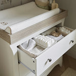 CuddleCo Clara 2pc Room Set & Mattress, White/Ash