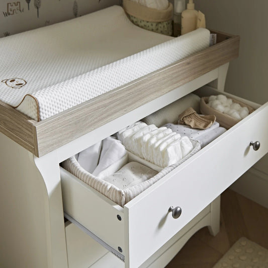 CuddleCo Clara 2pc Room Set, White/Ash