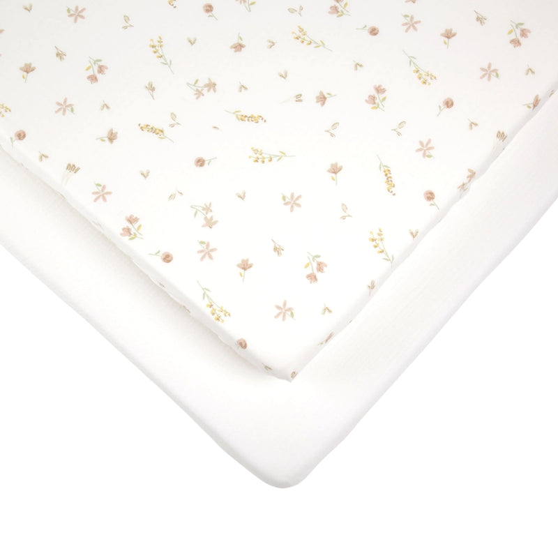 CuddleCo 2pc Fitted Cot Bed Sheets, Cashmere Meadow