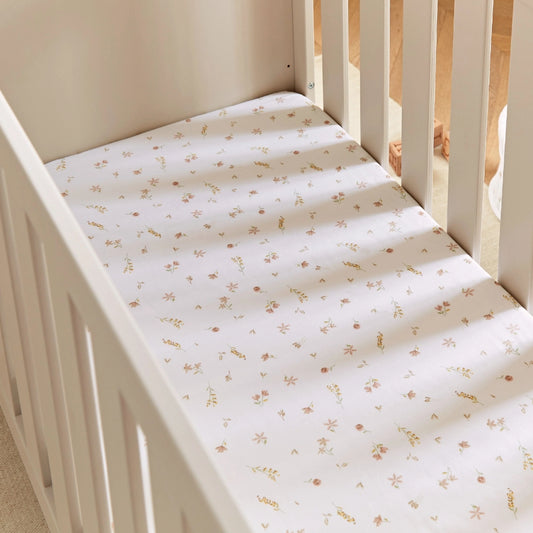 CuddleCo 2pc Fitted Cot Bed Sheets, Cashmere Meadow