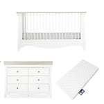 CuddleCo Clara Luxe 2pc Room Set, White/Ash