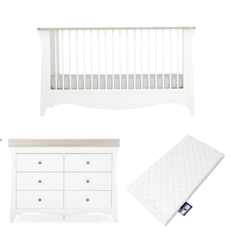 CuddleCo Clara Luxe 2pc Room Set, White/Ash