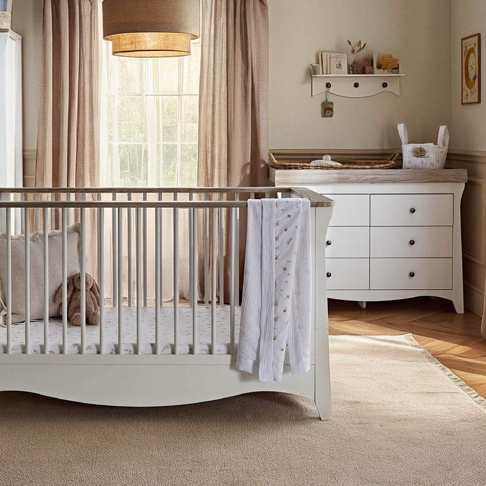 CuddleCo Clara Luxe 2pc Room Set, White/Ash