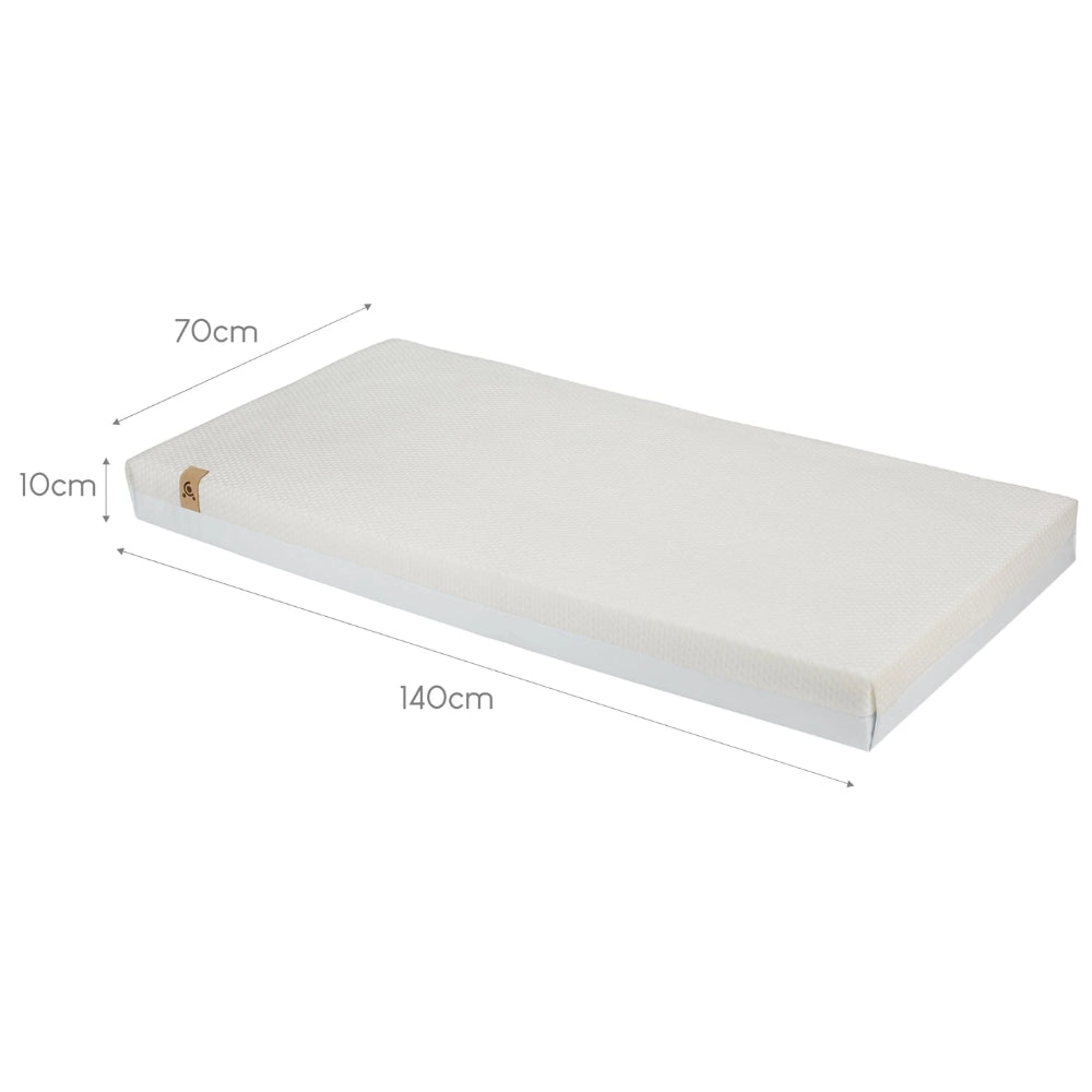 CuddleCo Signature Cotbed Mattress - Hypoallergenic Bamboo Pocket Sprung (140 x 70cm)