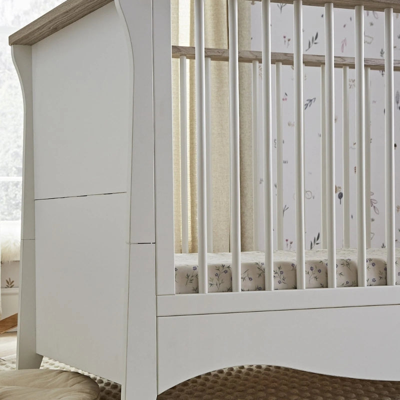 CuddleCo Clara 3pc Room Set & Mattress, White/Ash