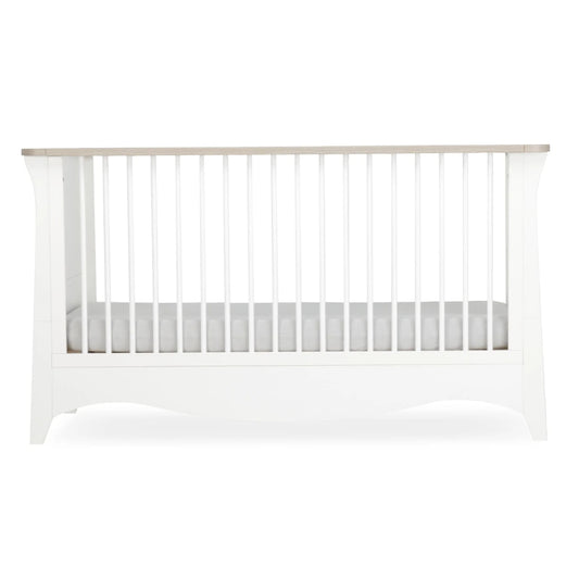CuddleCo Clara Cotbed & Mattress, White/Ash