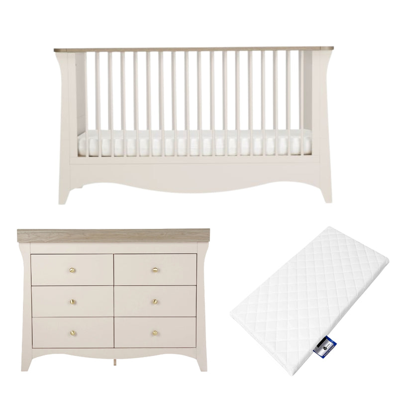 CuddleCo Clara Luxe 2pc Room Set & Mattress, Cashmere/Ash