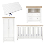 CuddleCo Burford 3pc Room Set, White/Oak