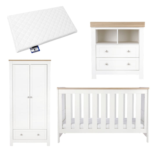 CuddleCo Burford 3pc Room Set, White/Oak
