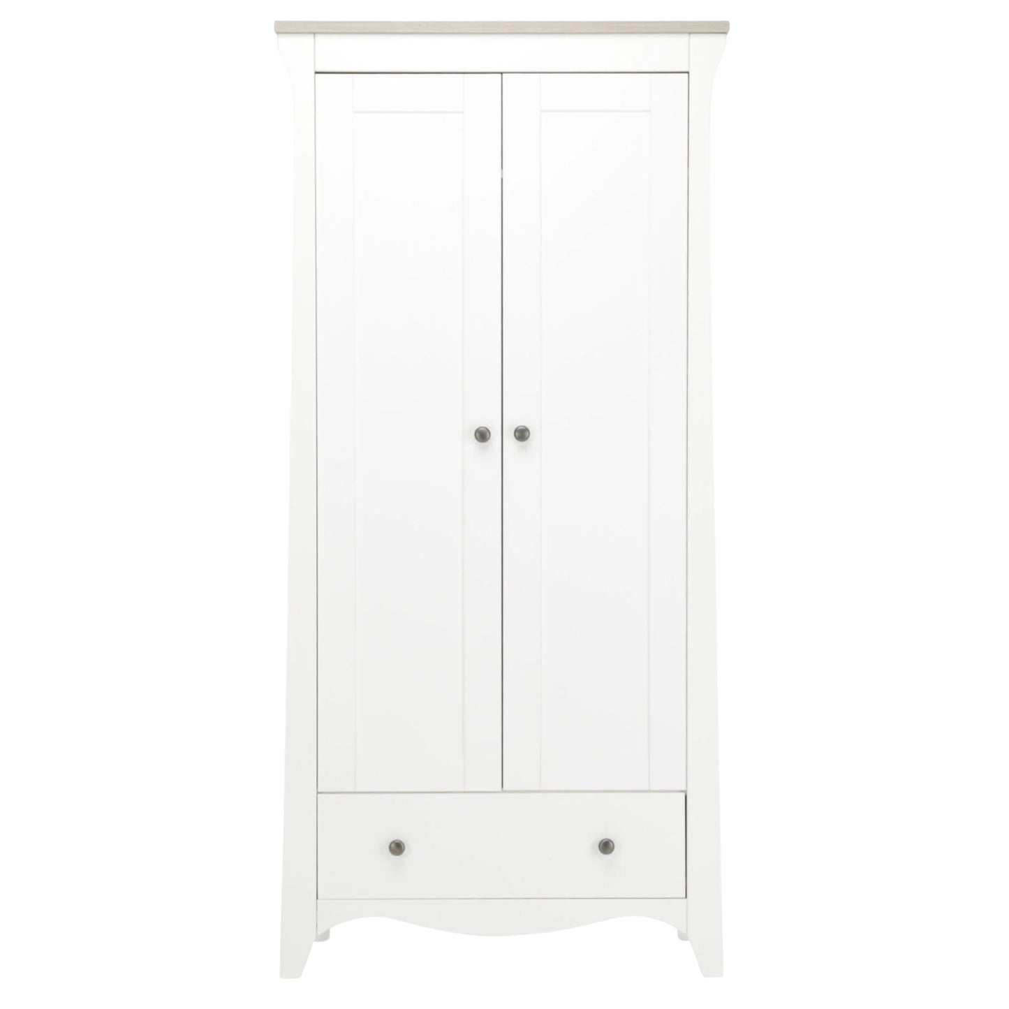 CuddleCo Clara 2 Door Wardrobe, White/Ash