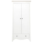 CuddleCo Clara 2 Door Wardrobe, White/Ash