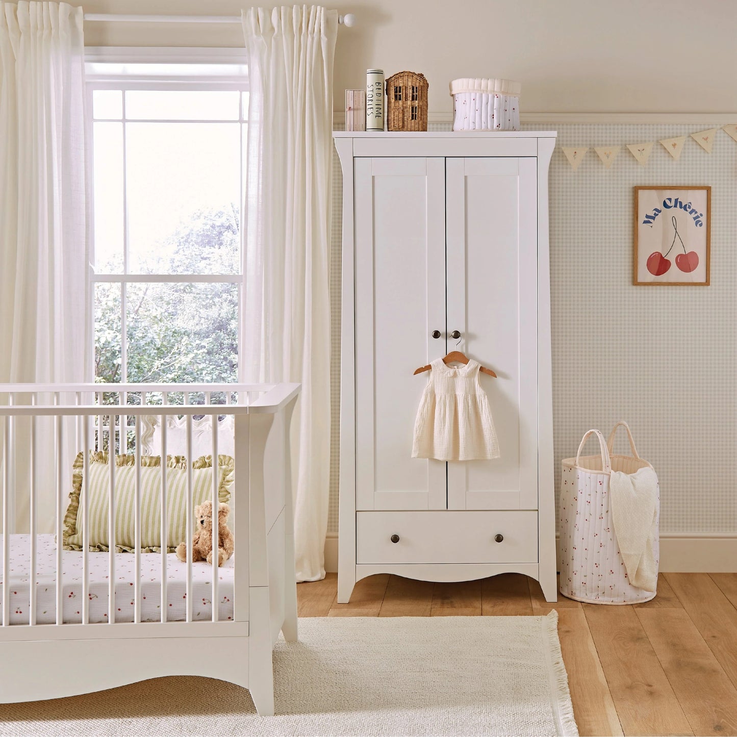 CuddleCo Clara 2 Door Wardrobe, White
