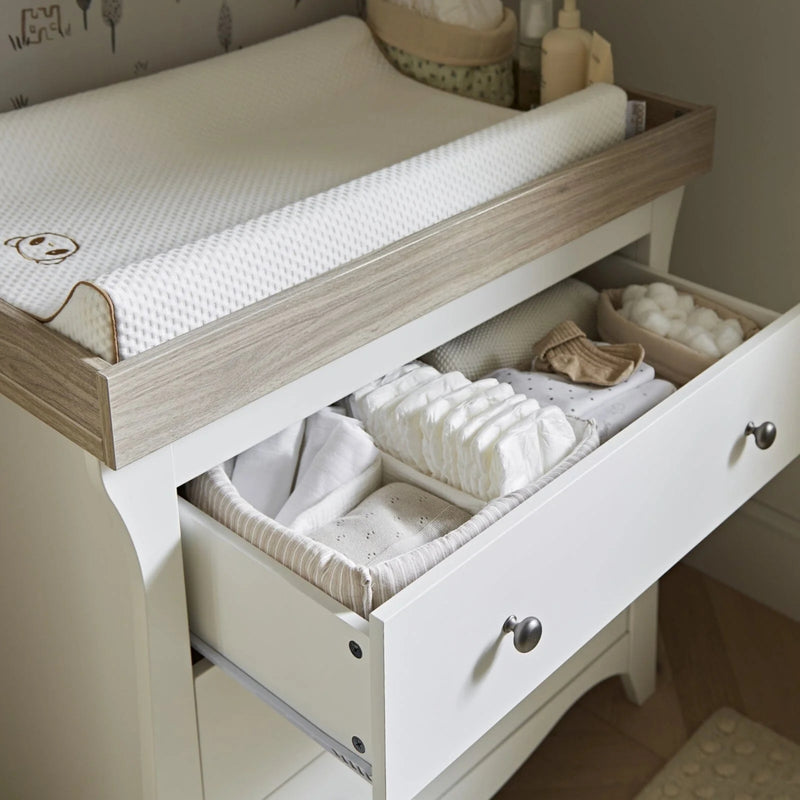 CuddleCo Clara Dresser, White/Ash
