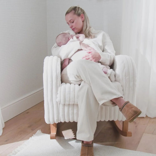 CuddleCo Etta Nursing Chair, Faux Fur Cream