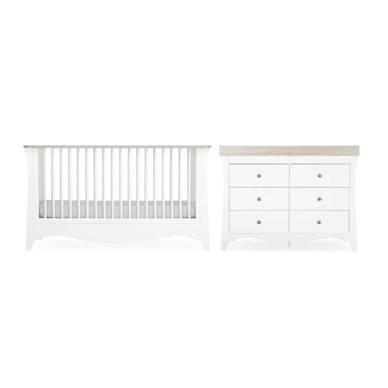 CuddleCo Clara Luxe 2pc Room Set, White/Ash