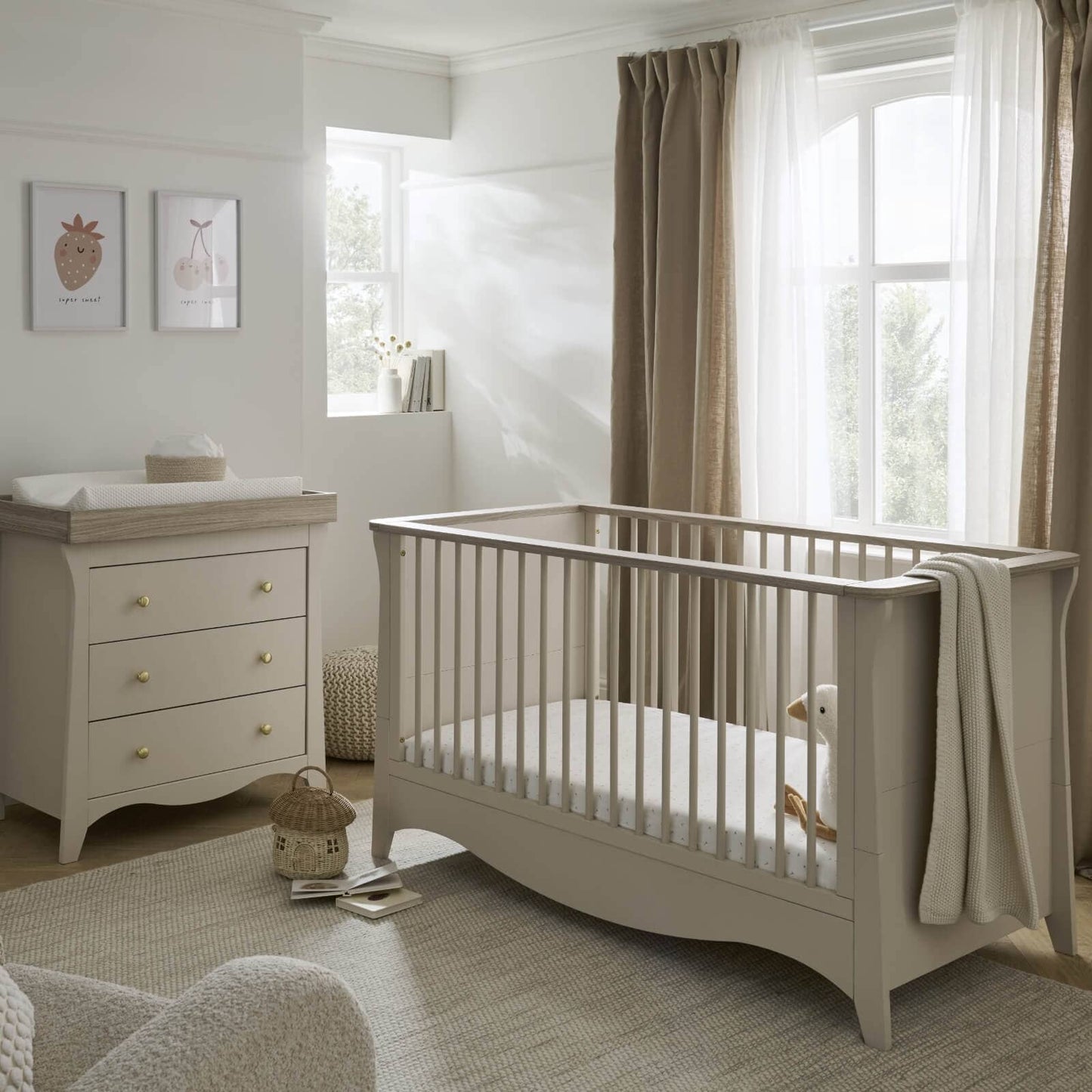 CuddleCo Clara 2pc Room Set & Mattress, Cashmere