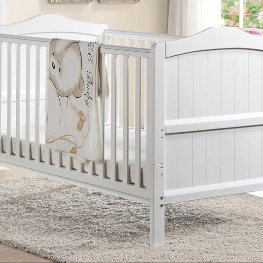 Babylo Ella Cot Bed With Mattress, White