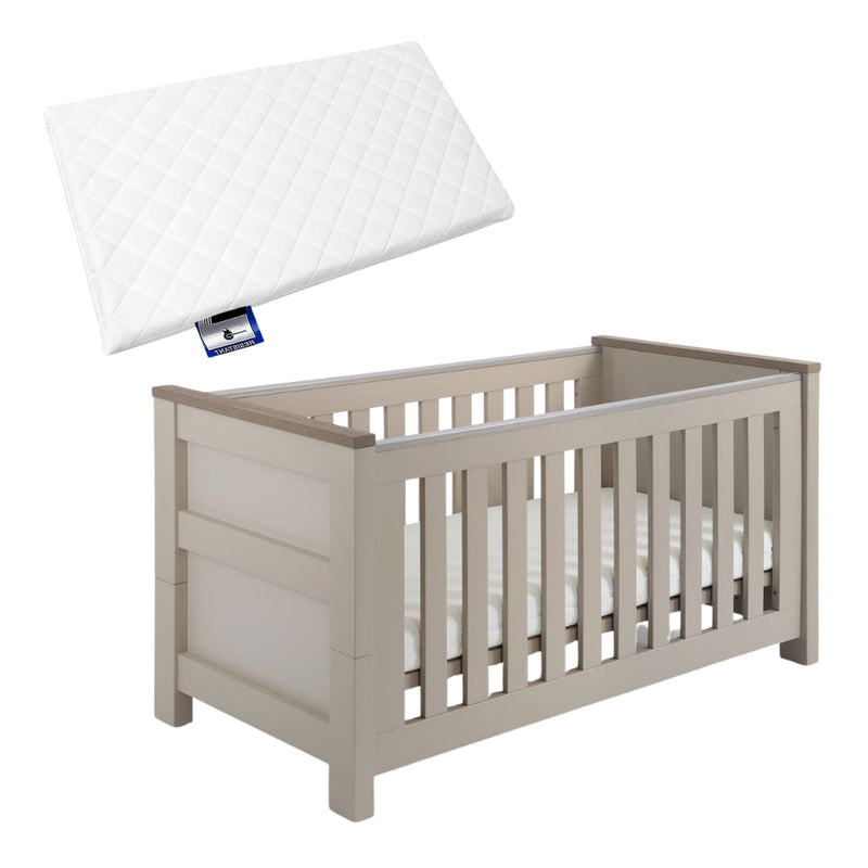 Babystyle Bordeaux Cot Bed, Oatmeal - FREE Mattress