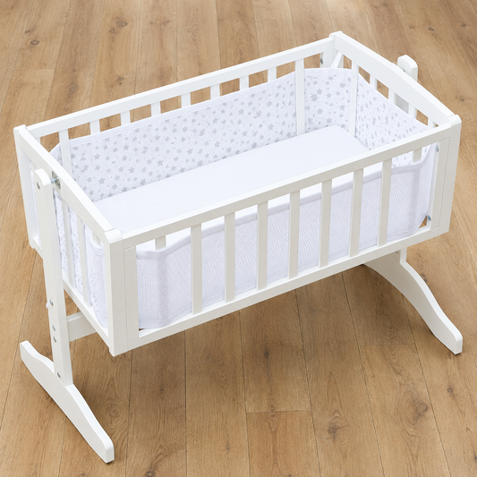Breathable Baby Crib Liner, Twinkle Grey