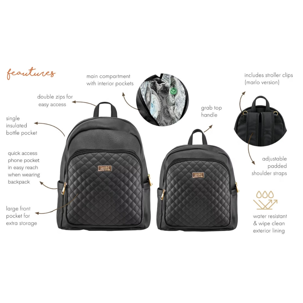Isoki Marlo Changing Backpack, Ebony