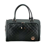 Isoki Double Zip Satchel Ebony / Black Quilted