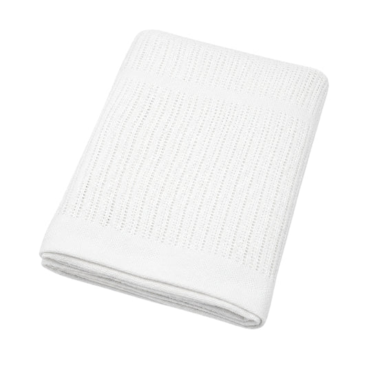 Snuggle Baby Cellular Pram/Crib Blanket, White