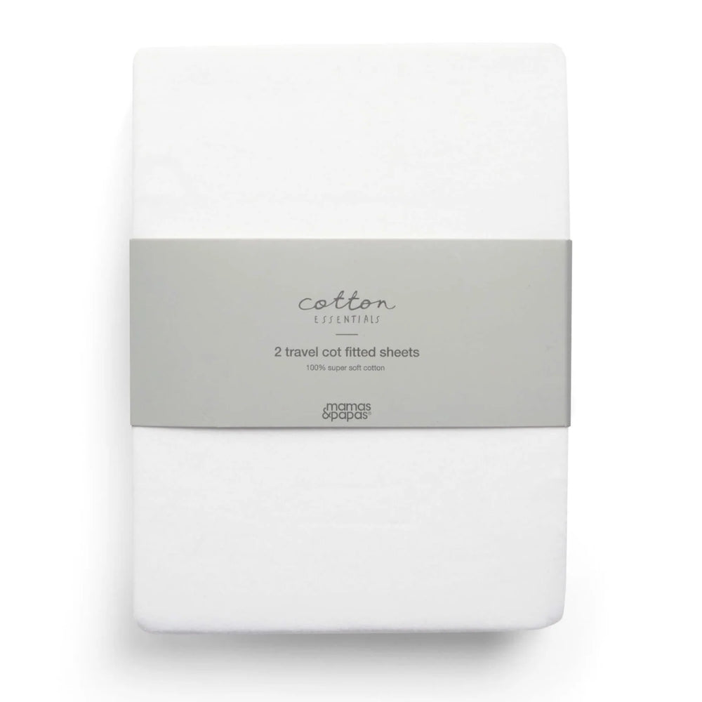 Mamas & Papas Travel Cot 2pc Fitted Sheets, White