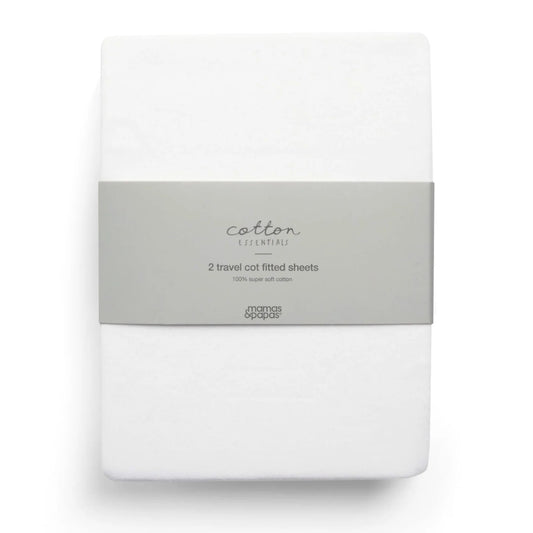 Mamas & Papas Travel Cot 2pc Fitted Sheets, White
