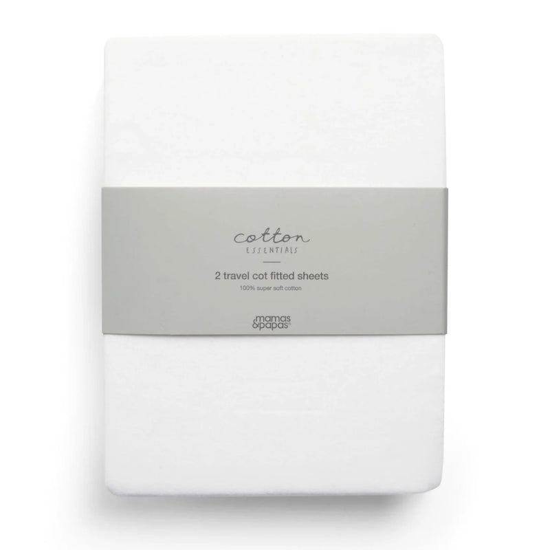 Mamas & Papas Travel Cot 2pc Fitted Sheets, White