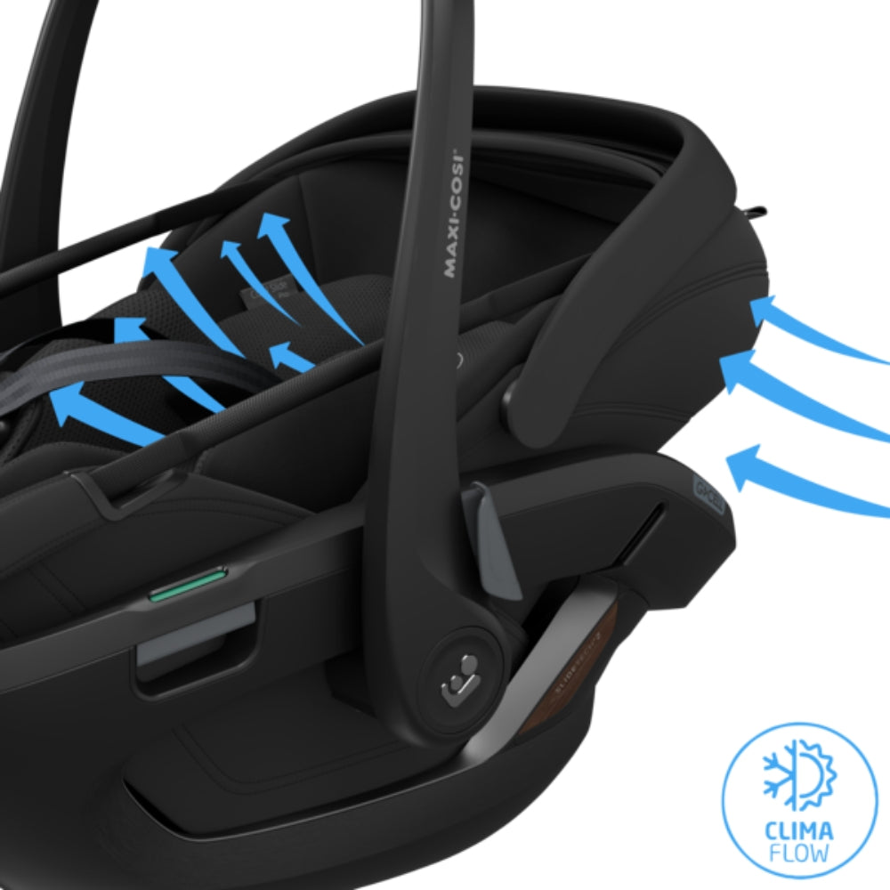 Maxi Cosi Coral Slide Pro Car Seat & Base, Onyx Black
