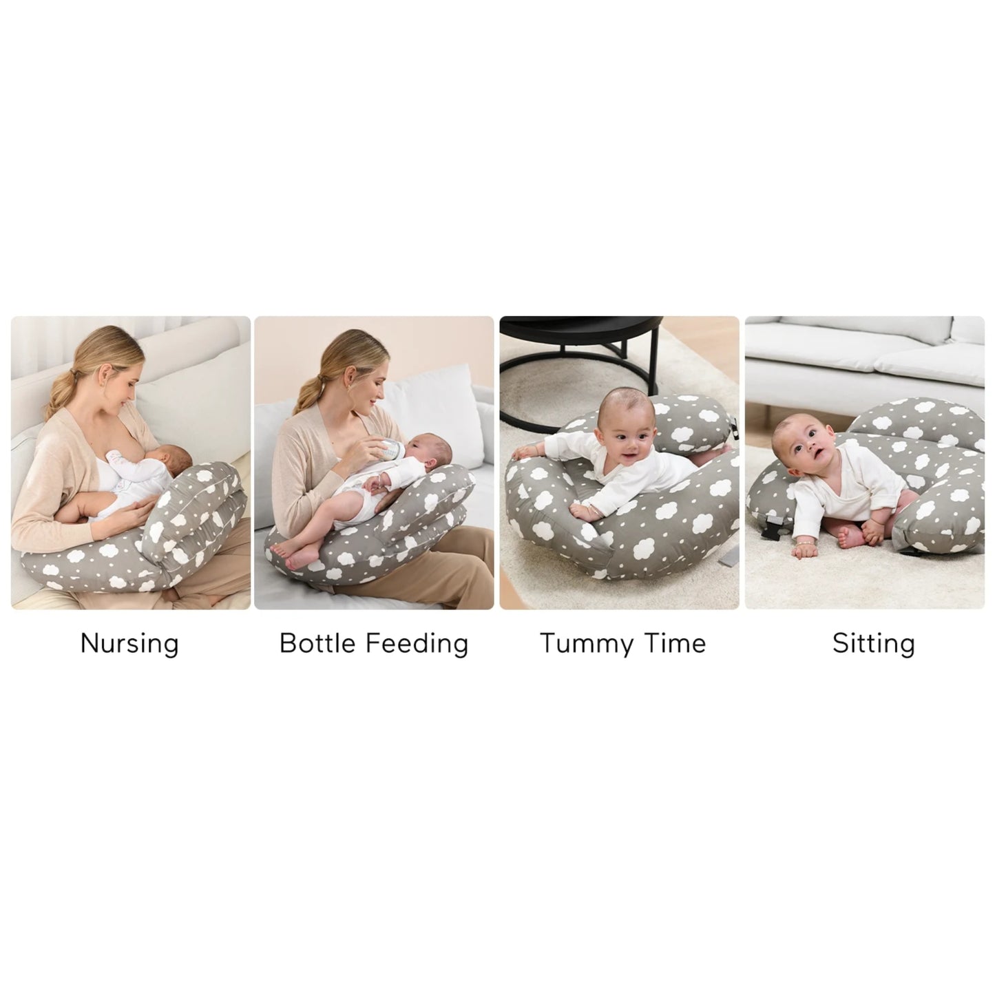 Momcozy Adjustable Nursing Pillow, Grey